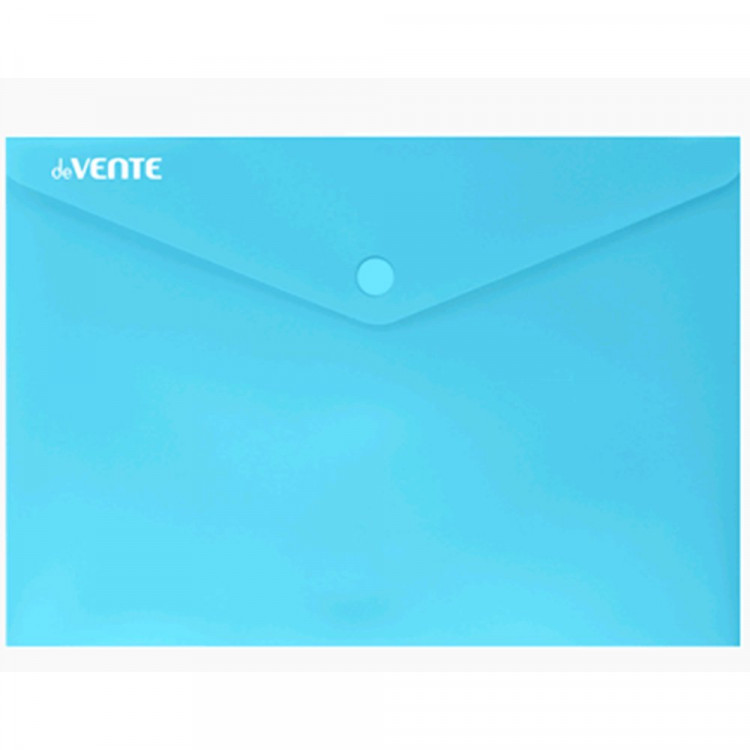 Папка-конверт на кнопке "deVENTE. Pastel" A5 (240x180 мм) 180 мкм, непрозрачная пастельная бирюзовая, индивидуальная маркировка