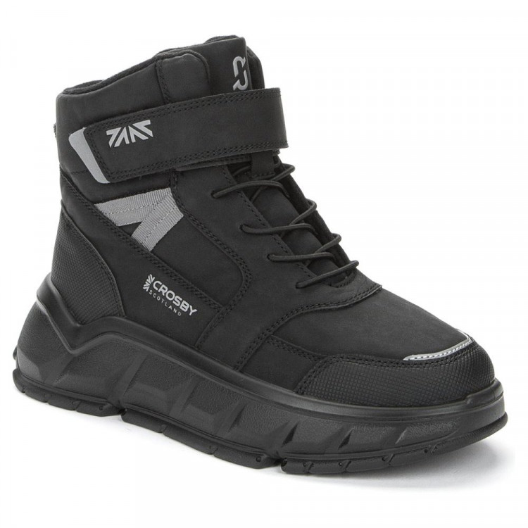 Ботинки для мальчика (CROSBY) черные верх-искусственная кожа подкладка -натуральная шерсть артикул 228167/04-03