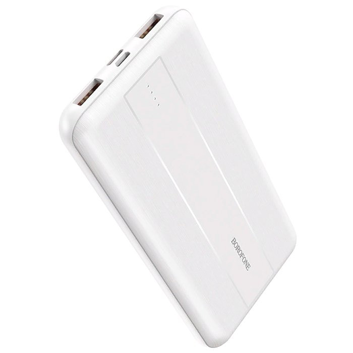 Внешний аккумулятор Borofone BJ13 Sage(10000mAh,пластик,дисплей,2 USB выхода,Type-C,QC3.0,PD,3.0A) цв.белый