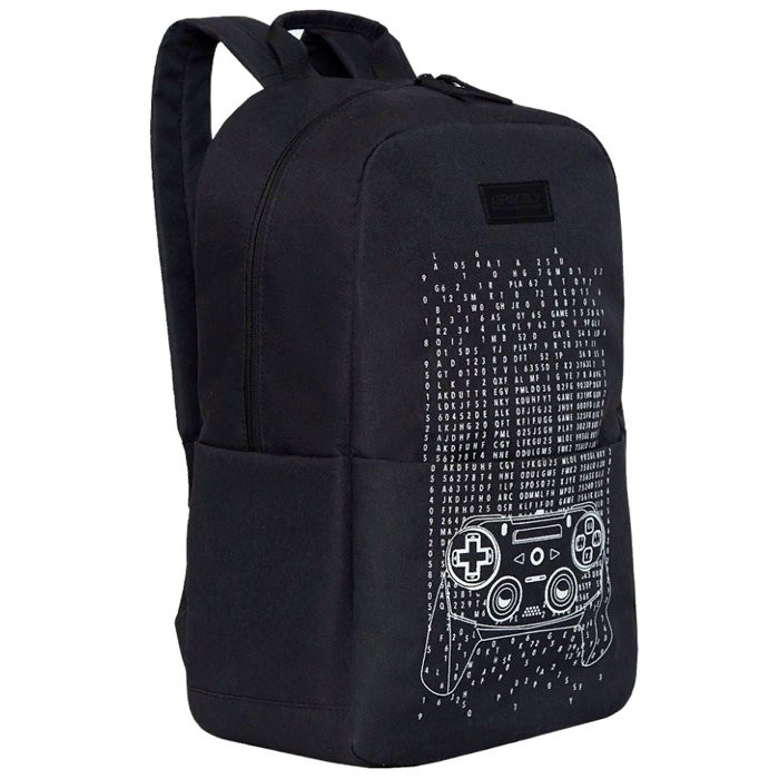 Рюкзак для мальчиков (Grizzly) арт RQL-219-5/1 черный 27х43х15см