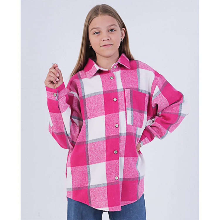 Рубашка для девочки (MULTIBREND) арт.367131 размер 34/134-42/158 цвет малиновый