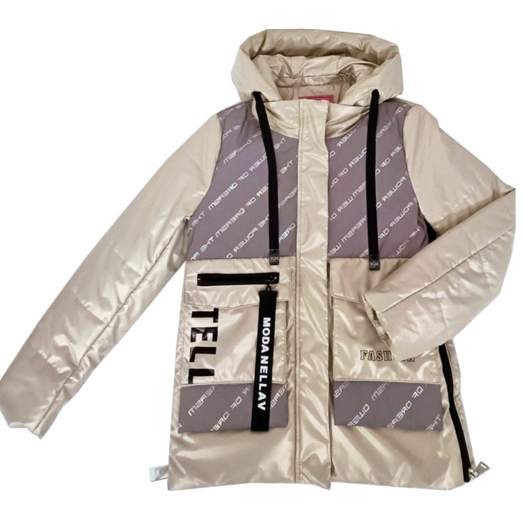 Куртка осенняя для девочки (MULTIBREND) арт.dux-8841-3 размерный ряд 36/140-44/164 цвет бежевый