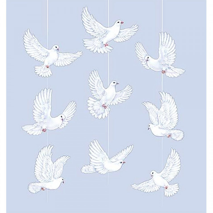 Гирлянда на нитях "Летящие голуби" 4,8м арт.8-15-129