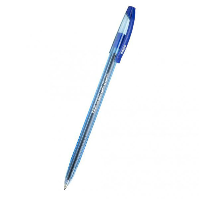 Ручка шариковая прозрачный корпус (CELLO) Slimo 1мм синяя/масло/конус арт.1665 (Ст.50)