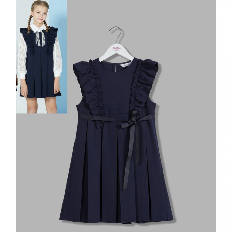 Платье для девочки (Делорас) 3 полнота арт.Q63525 размер 30/122-40/152 цвет синий