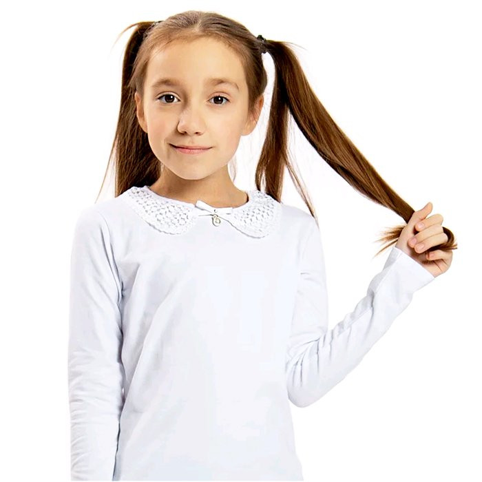 Джемпер для девочки трикотажный (Ликру) длинный рукав цвет экрю арт.0052 Евгения размерный ряд 36/146-42/164
