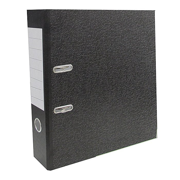 Папка-регистратор 80мм (+/-5) мрамор черный, металлический уголок, разобранная арт3090305 (Ст.50)