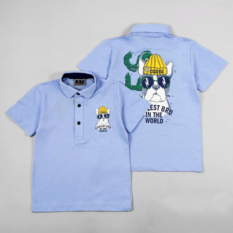 Рубашка-поло для мальчика (CEGISA) артикул 44408 размерный ряд 24/92-28/110 цвет голубой