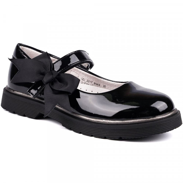 Туфли для девочки (Kenka) черный верх-искусственная кожа лак подкладка-натуральная кожа размерный ряд 29-34 арт.IZL_2217_black