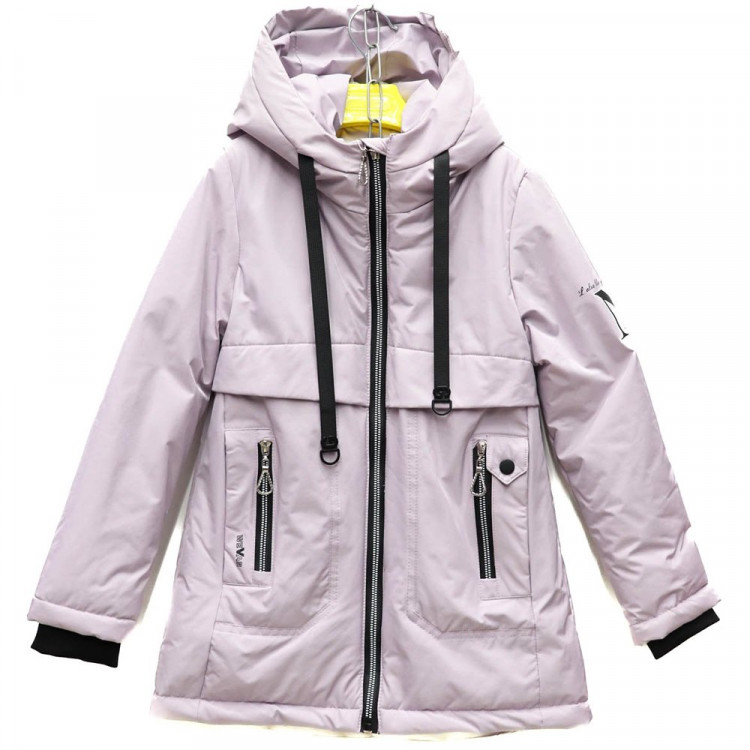 Куртка осенняя  для девочки (Yikai) арт. scs-882-3 размерный ряд 32/128-40/152  цвет сиреневый
