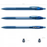 Ручка шариковая автоматическая (ErichKrause) Original Matic прозрачный корпус синий, 0,7/0,35мм арт.46764 (Ст.60)