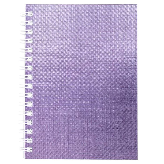 Записная книжка А6 мягкая обложка на гребне 80 листов (Hatber) METALLIC Фиолетовая арт 80ЗК6бвВ1гр