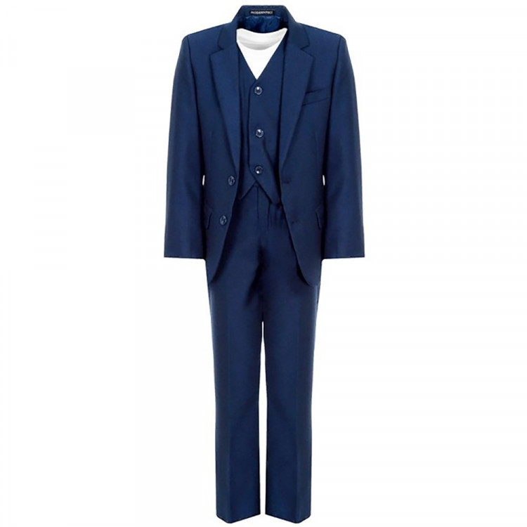 Костюм для мальчика (MULTIBRAND) (классический пиджак/жилет/классические брюки) арт.112-39 размер 30/116-40/152 цвет синий