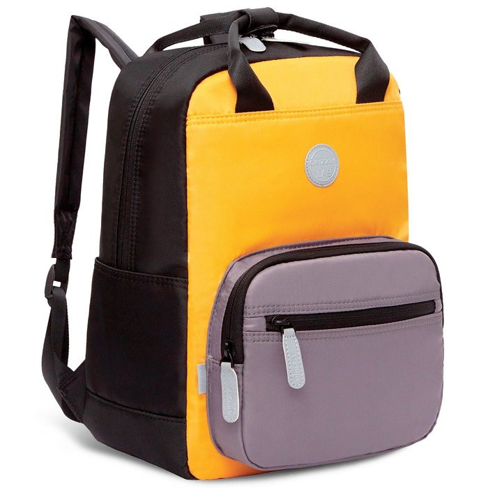 Рюкзак для девочек (Grizzly) арт.RXL-226-2/2 черный-желтый 27х38х15см