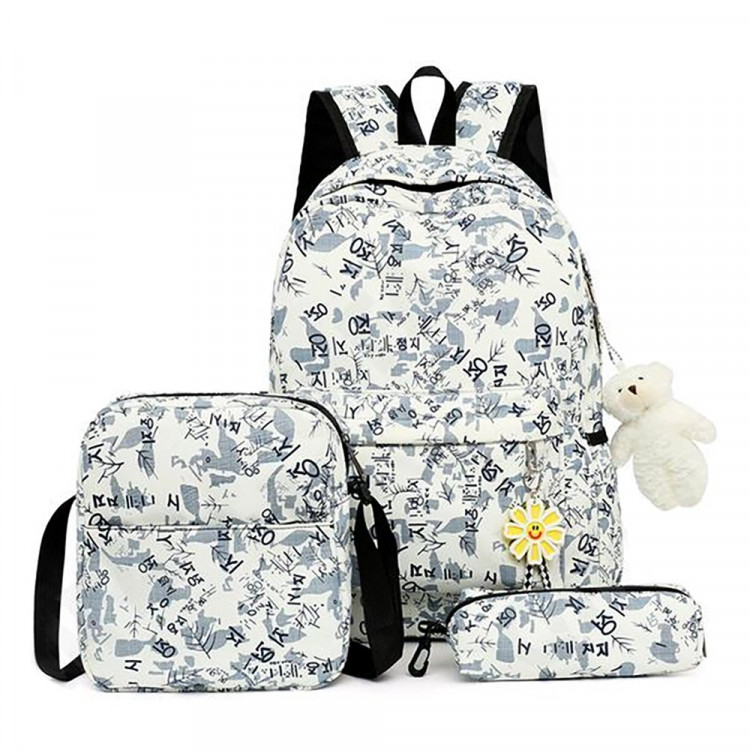 Рюкзак для девочек (AIYIMAN)+сумка+пенал светло-желтый 44х29х13 см арт.CC423_5715-1