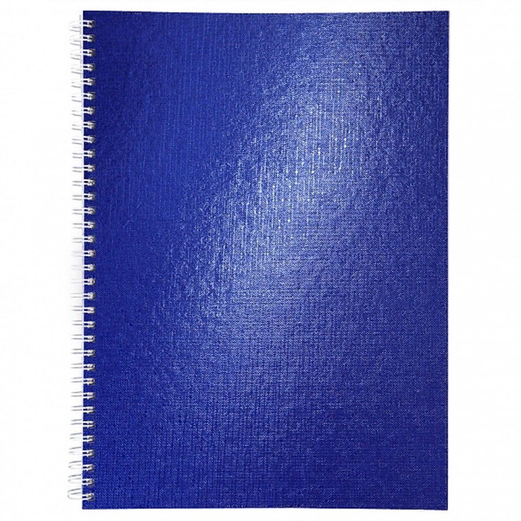 Тетрадь А4 клетка 96 листов бумвинил на гребне (Hatber) METALLIC Синяя арт.96Т4бвВ1гр