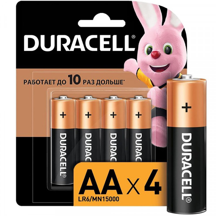 Батарейки Duracell LR06 (АА) алкалиновые BL4 (цена за упаковку) (Ст.4/80)