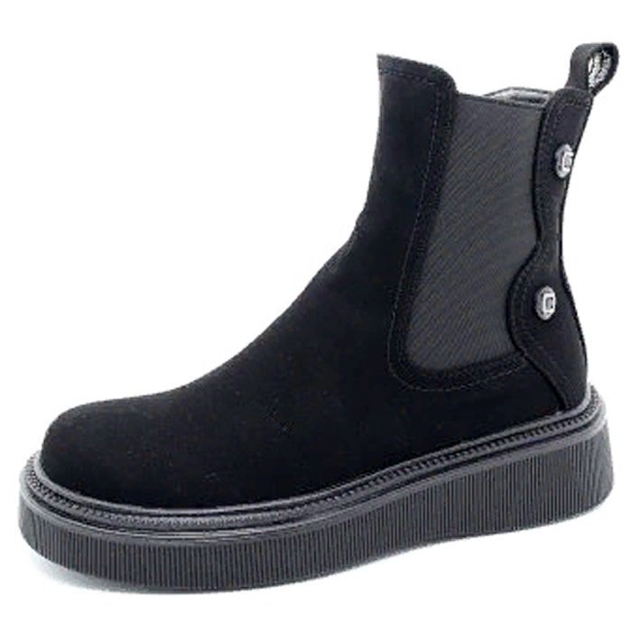 Ботинки для девочки (Legu ZaZa) черные верх-искуственный нубук подкладка-байка артикул 551-8