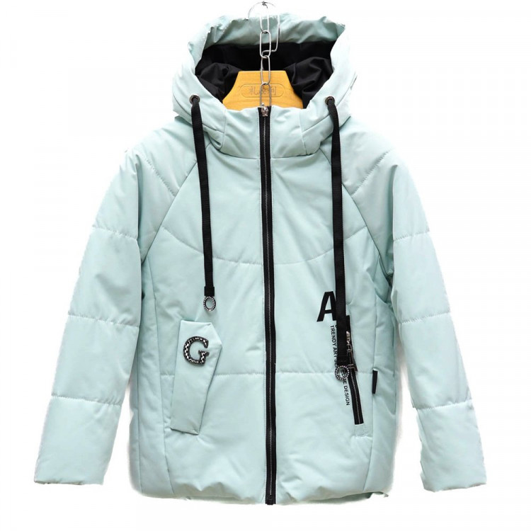 Куртка осенняя для девочки (JSL) артикул hwl-BM-625-3 размерный ряд 32/128-40/152 цвет бирюзовый