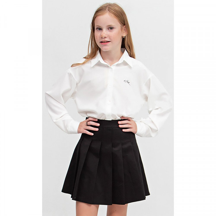 Блузка для девочки (MULTIBREND) длинный рукав цвет белый арт.1412-2
