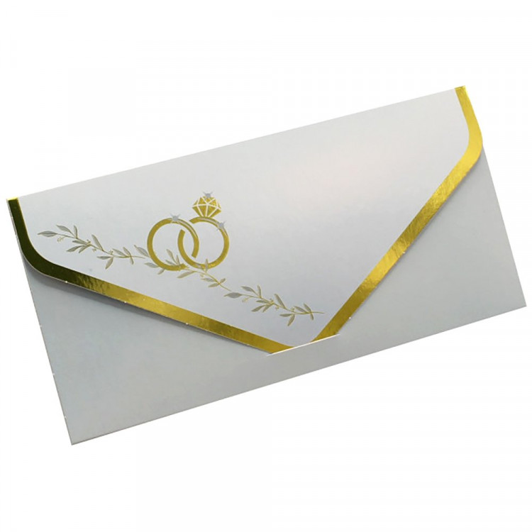 Открытка-конверт "Свадьба" металлизированный арт.БКМ-00001