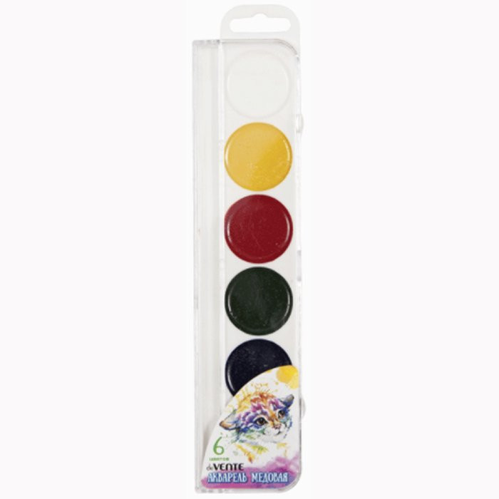 Акварельные краски 6 цветов (deVENTE) пластиковая коробка без кисти арт 8074900