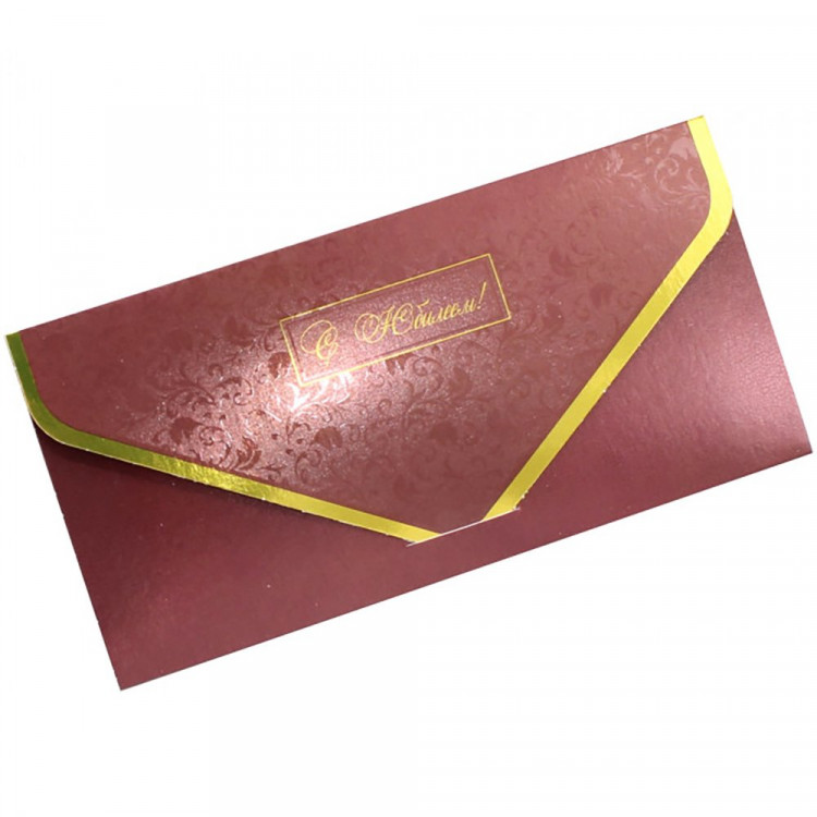 Открытка-конверт "С Юбилеем! Розы" металлизированный арт.БКМ-00006