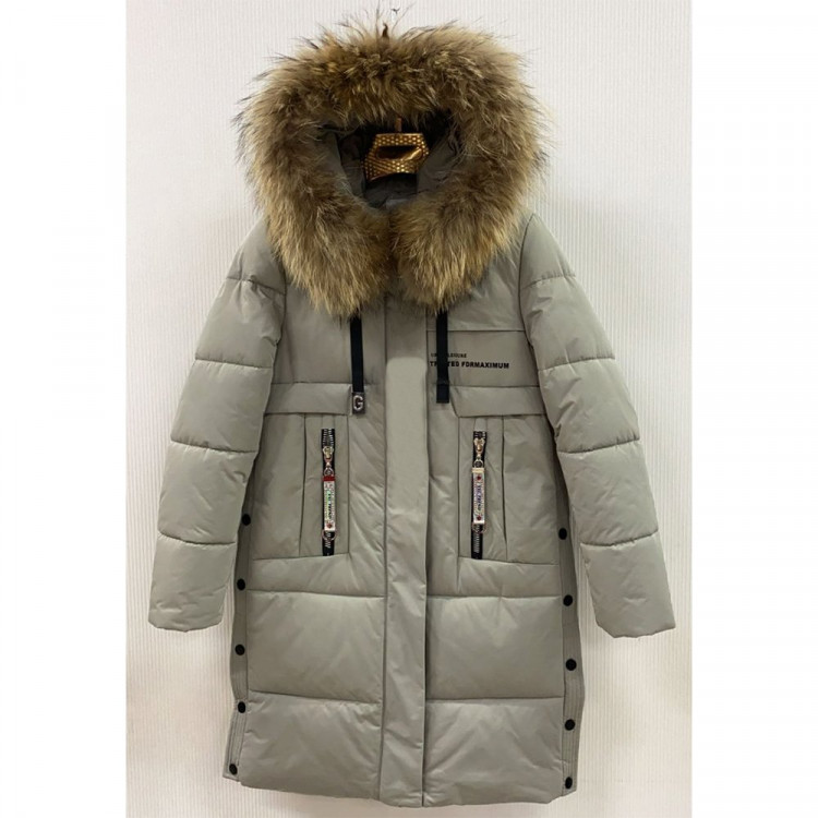 Куртка зимняя для девочки (Mikkimayc) арт.lfy-3605-2 цвет серый