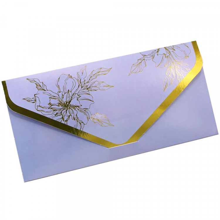 Открытка-конверт "Поздравление" металлизированный арт.БКМ-00007