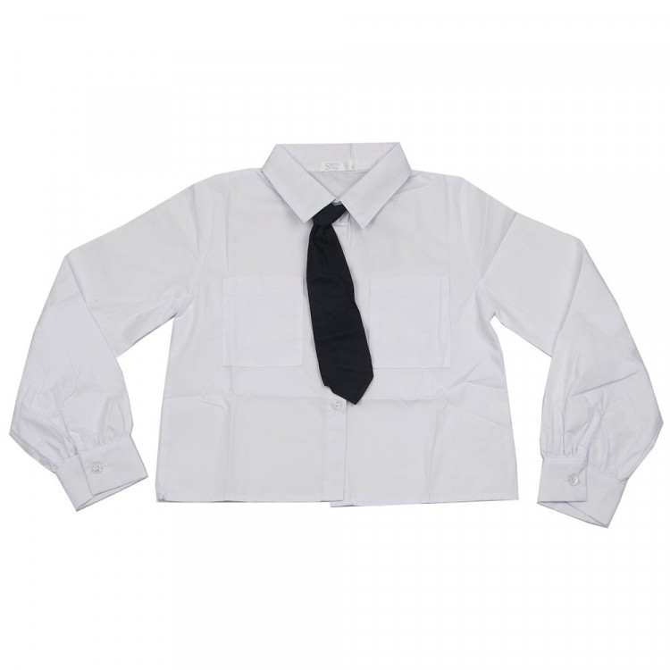 Блузка для девочки (Sasha style) длинный рукав цвет белый арт.S1556/001 размерный ряд 36/140-44/164