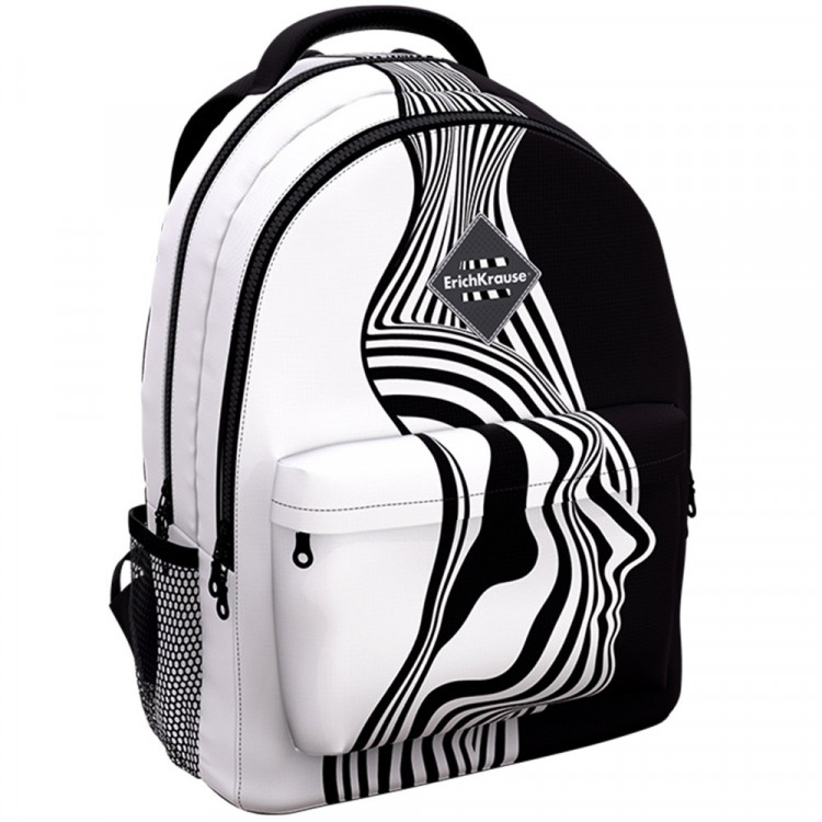Рюкзак для девочек (ErichKrause) EasyLine Side View черно-белый 44x23x33 см арт.60312