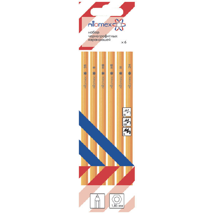 Набор карандашей  6 штук в наборе Attomex 2B-2H арт.5030400