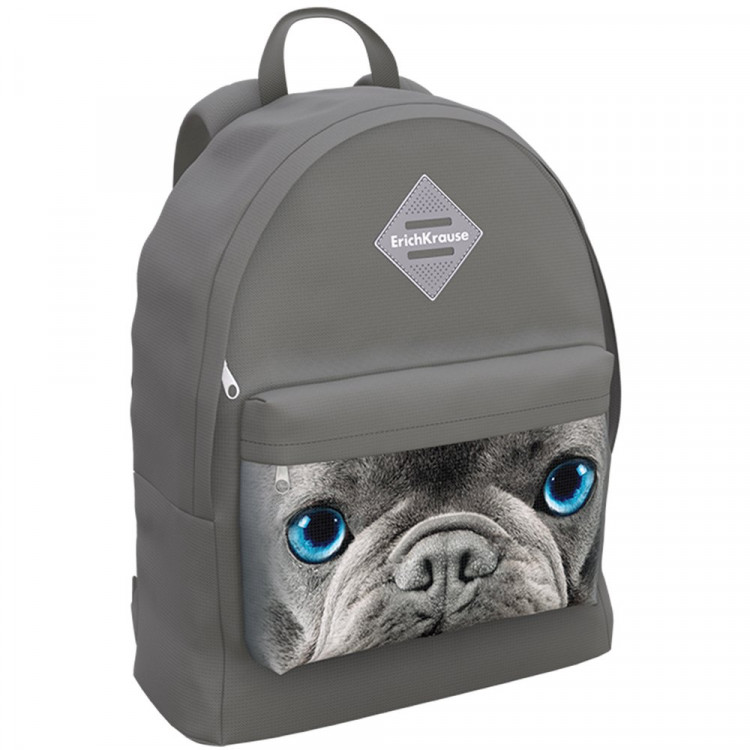 Рюкзак для девочек (ErichKrause) EasyLine Grey Dog серый 29x39x13 см арт.60325