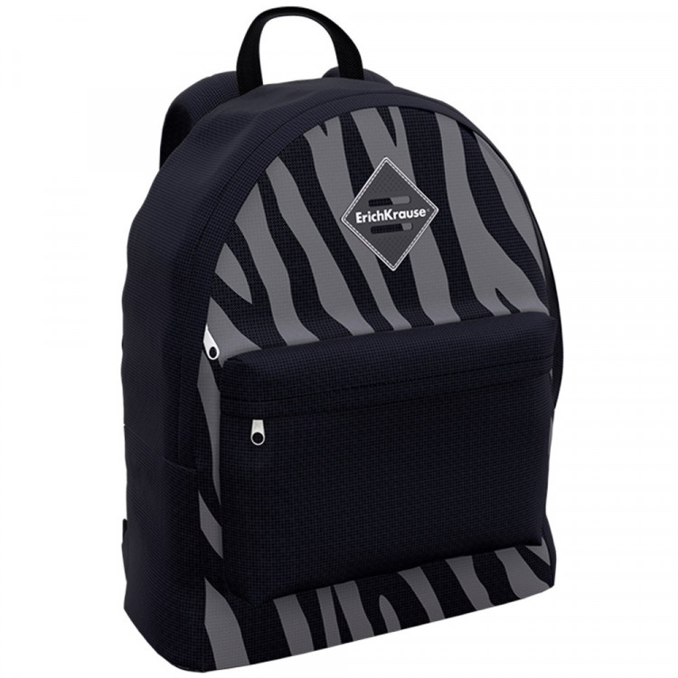 Рюкзак для девочек (ErichKrause) EasyLine Grey Zebra черный 29x39x13 см арт.60339