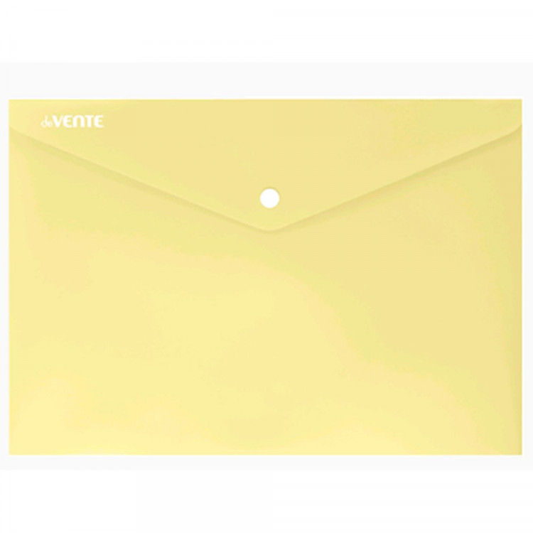 Папка-конверт на кнопке "deVENTE. Pastel" A4 (330x235 мм) 180 мкм, непрозрачная пастельная желтая, индивидуальная маркировка