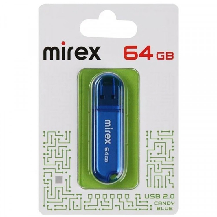 Флеш диск 64GB USB 2.0 Mirex Candy синий
