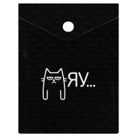 Папка-конверт на кнопке А6 Феникс 180мкм Мяу арт.72387