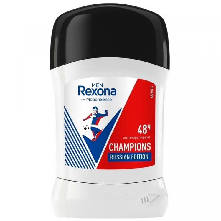 Дезодорант Rexona мужской 50 мл. стик Champions Fabr (Ст.6)