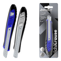 Нож канцелярский 09мм ErichKrause MEGAPOLIS auto-lock металлические направляющие арт.63471(Ст.12/144)