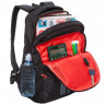 Рюкзак для мальчиков (Grizzly) арт RU-038-1 черный - красный 30х45х15см