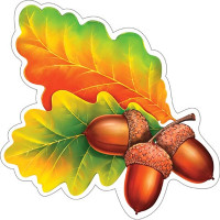 Украшение на скотче "Лист дубовый с жёлудем" 18*18см арт.7-65-192