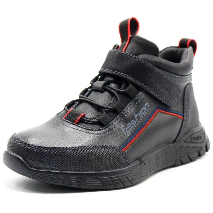Ботинки для мальчика (Mz.Zoro) черные верх-искусственная кожа подкладка - байка артикул  lx-A980-2