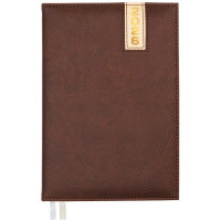 Ежедневник А5 2026 к/з deVENTE "Vertical" коричневый, 168л, 2 ляссе арт.2232602