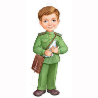 Плакат "Мальчик в военной форме с голубем" 52*21см арт.59,205,00