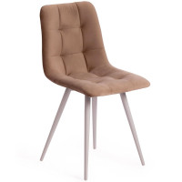 Стул CHILLY каркас металл белый, ткань бархат бежевый (5) арт.7095-1
