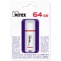 Флеш диск 64GB USB 2.0 Mirex Knight белый