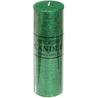 Свеча столбик "New Star ZD-074" 05*15см цв.изумруд арт.114-149
