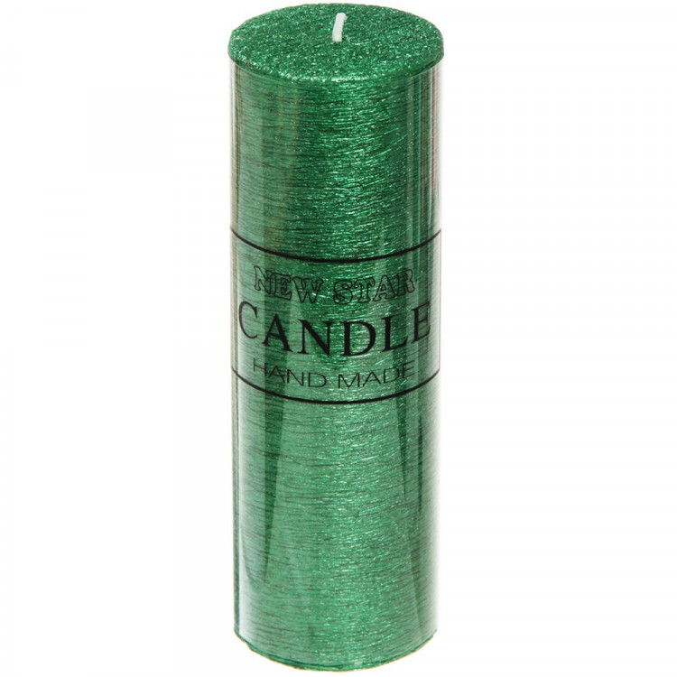 Свеча столбик "New Star ZD-074" 05*15см цв.изумруд арт.114-149