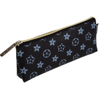 Пенал-косметичка 1 отделение кожзам (deVente) Monogram 210x80x35мм черный арт.7026440