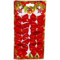 Украшение декоративное "Бант" 06см 12шт/наб. цв.красный арт.185-0140